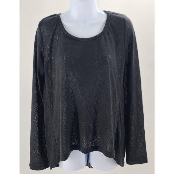 JW women's blouse black Size Large Burnout pleated back detail Whimsigoth Emo - Picture 1 of 8